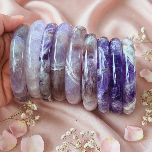 Natural Amethyst Crystal Bangle